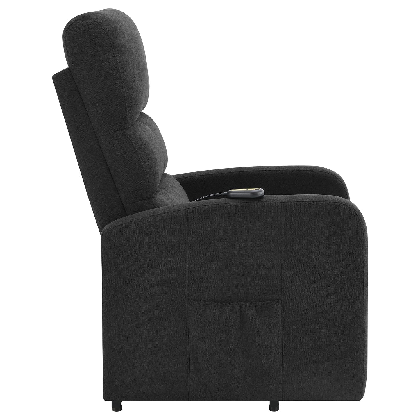 Amsdell Upholstered Power Lift Recliner with Remote Black