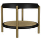 Arini Round End Side Table With Storage Shelf Black