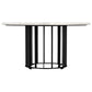 Haven Round Genuine White Marble Top Coffee Table Black