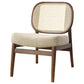 Rayo Rattan Cane Back Accent Chair with Padded Seat Camel