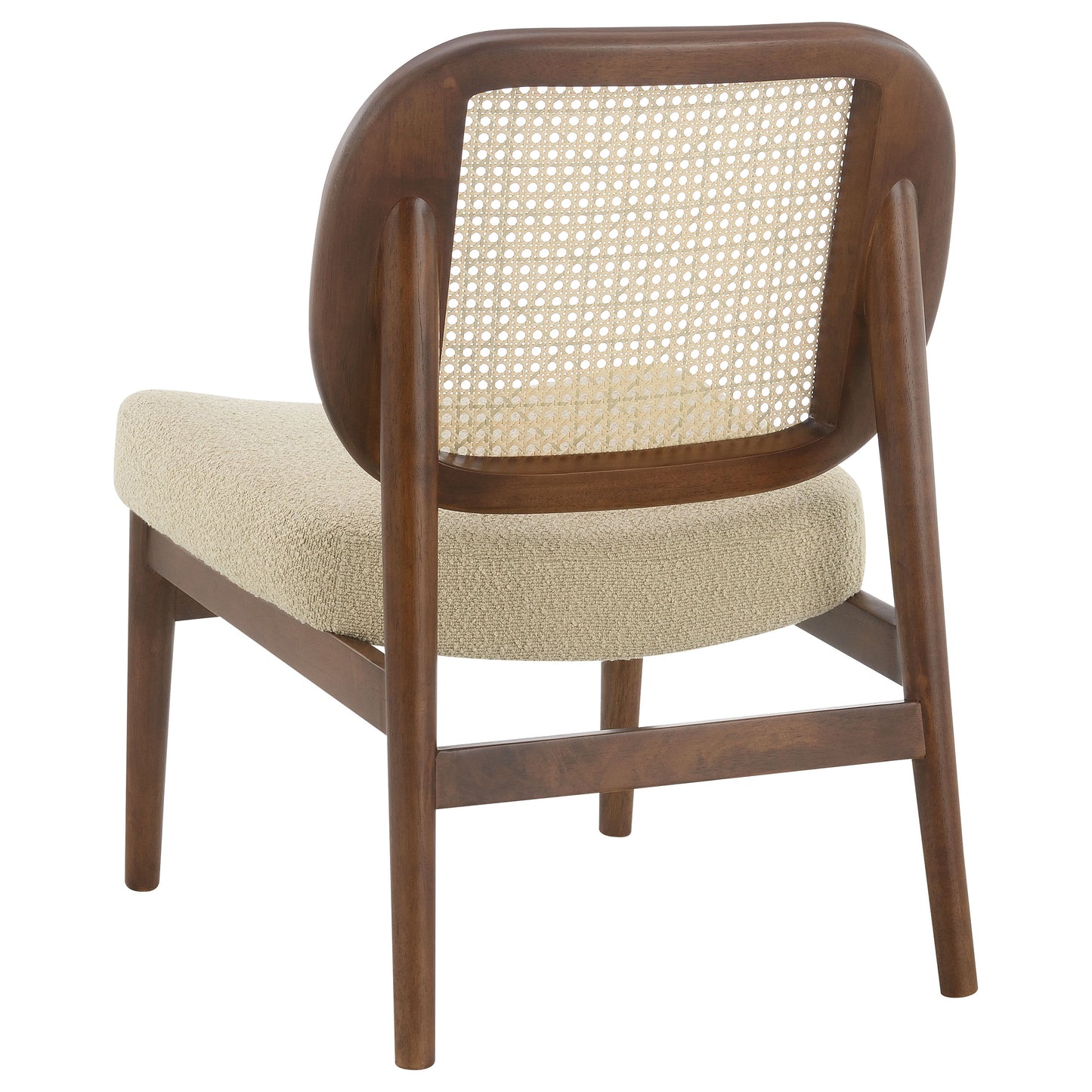 Rayo Rattan Cane Back Accent Chair with Padded Seat Camel