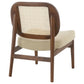 Rayo Rattan Cane Back Accent Chair with Padded Seat Camel