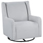 Serra Boucle Upholstered Swivel Glider Recliner Dove Grey