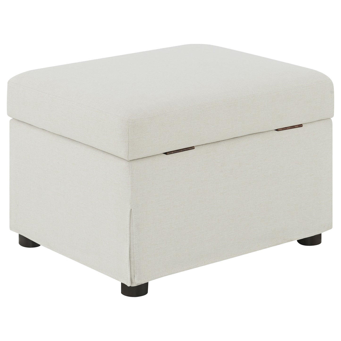 Winter Upholstered Hydraulic Lift Top Storage Ottoman Beige