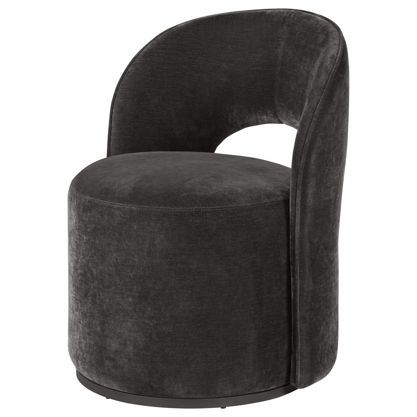 Harjo Velvet Upholstered Swivel Accent Chair Charcoal Grey