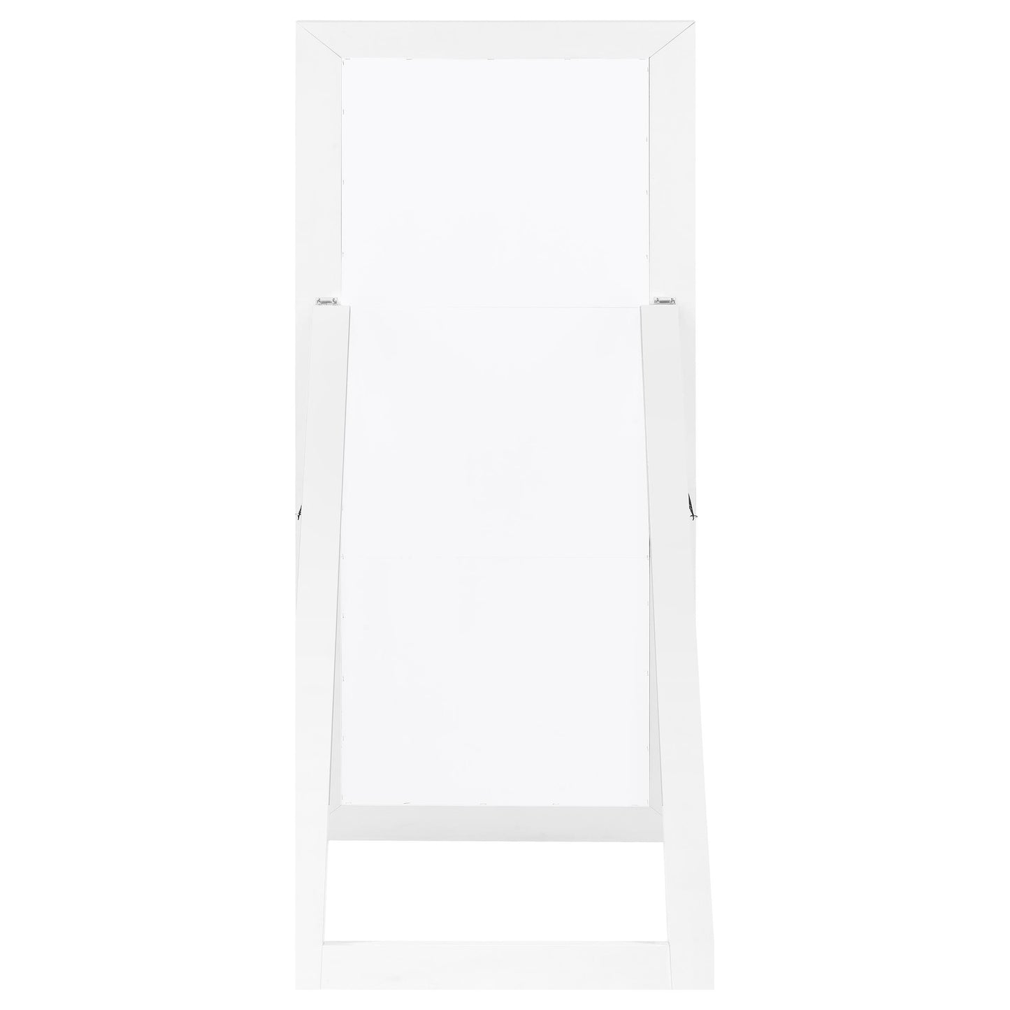 Cadence Tempered Glass Full Length Standing Mirror White High Gloss