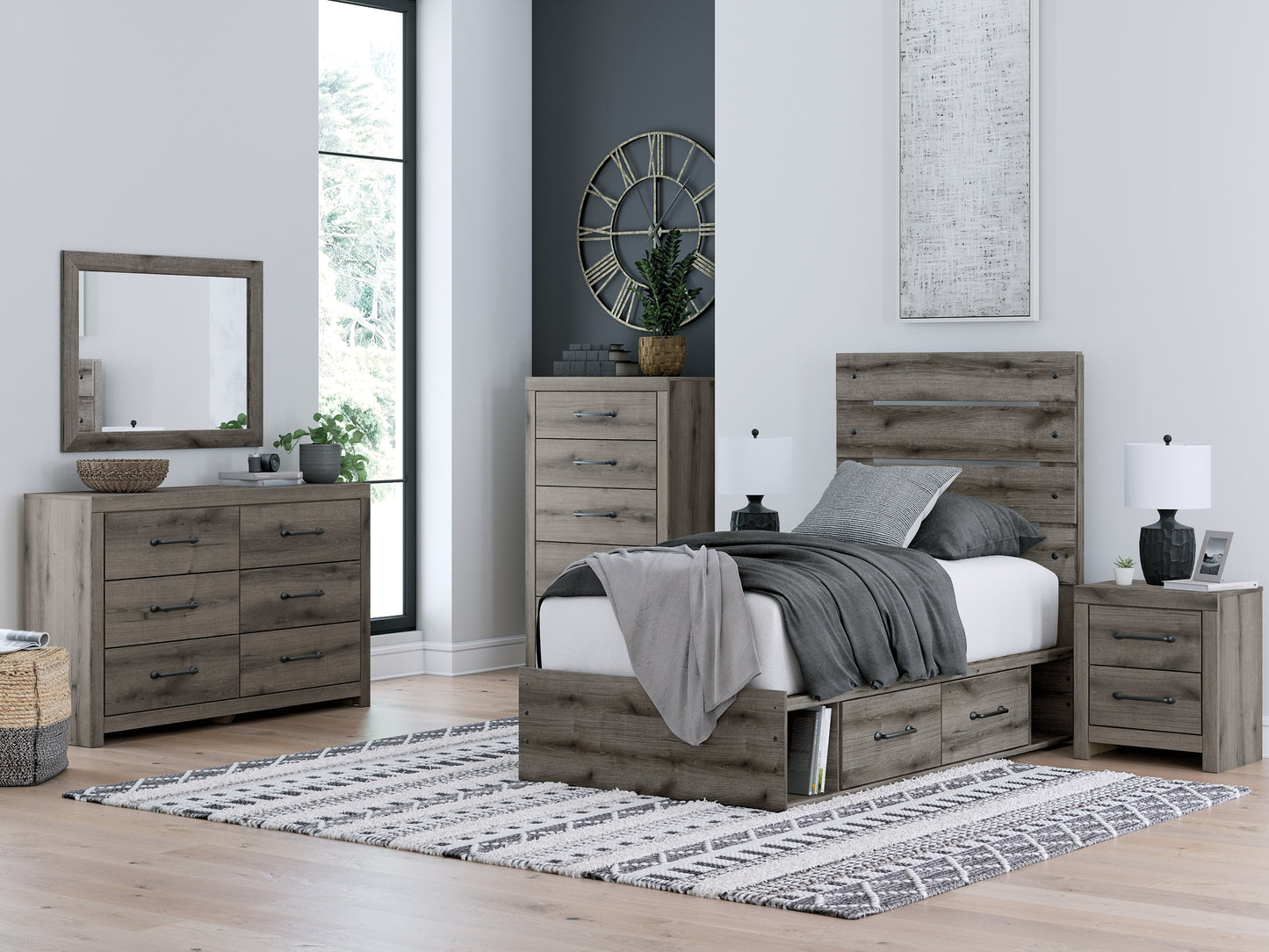 Graystorm Twin Panel Storage Bed