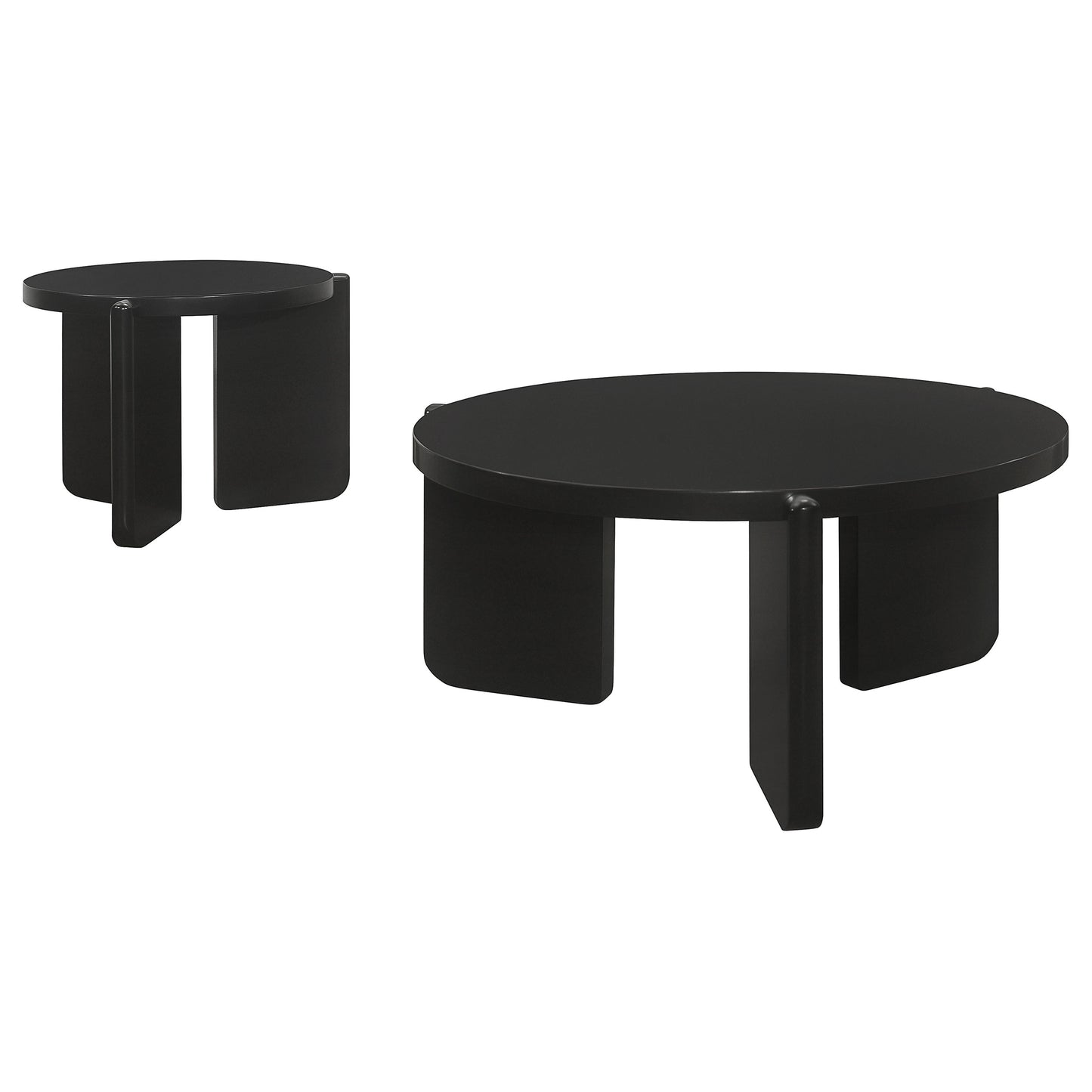 Cordova 2-piece Solid Wood Coffee and End Table Set Black