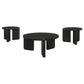 Cordova 3-piece Solid Wood Coffee and End Table Set Black