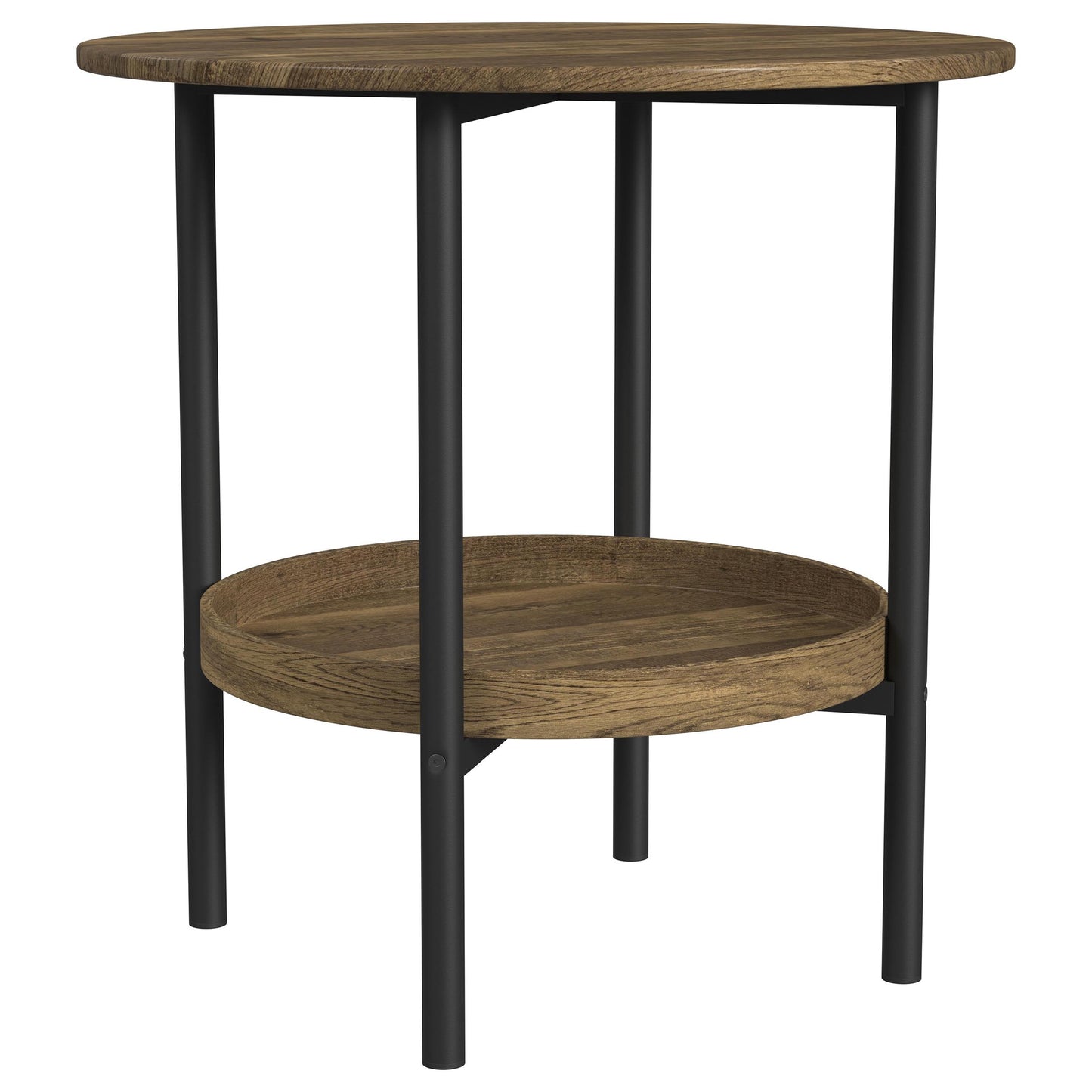 Delfin 2-piece Round Coffee and End Table Set Brown