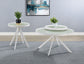 Briggs Round Marble Printed Glass Top Coffee Table White