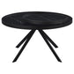 Briggs Round Marble Printed Glass Top Coffee Table Black