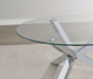 Kenzie Round Tempered Glass Top Cocktail Coffee Table Chrome