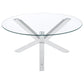 Kenzie 2-piece Round Coffee and End Table Set Chrome