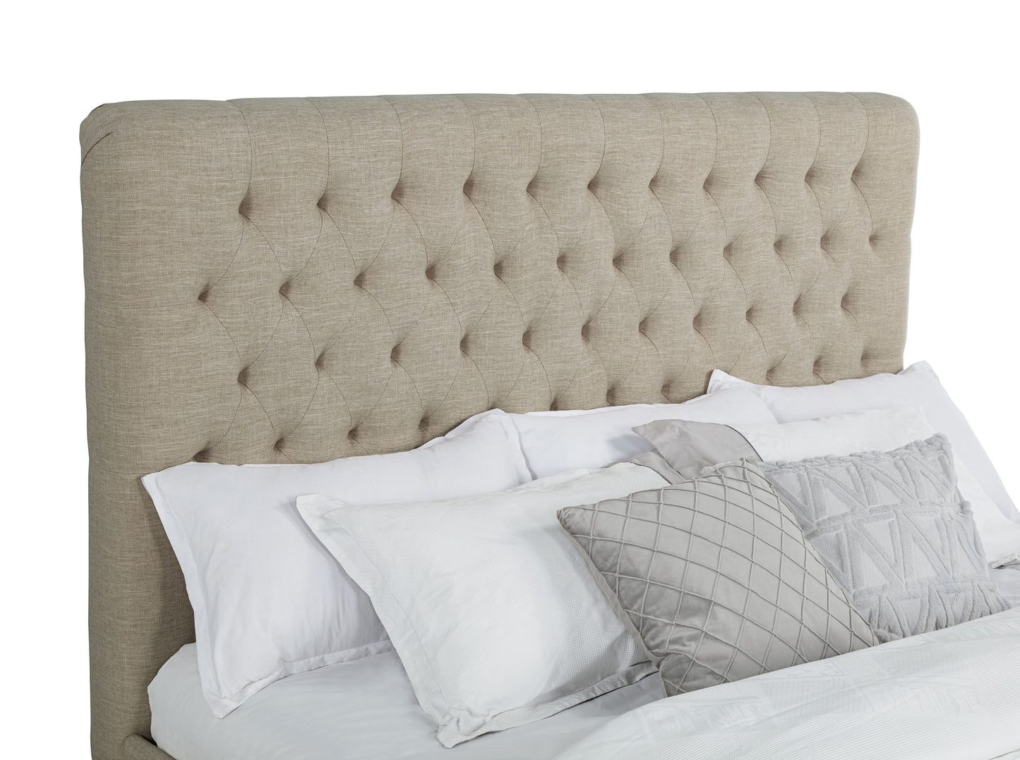 Chloe Upholstered California King Panel Bed Oatmeal