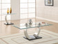 Pruitt 2-piece Coffee and End Table Set Satin Silver