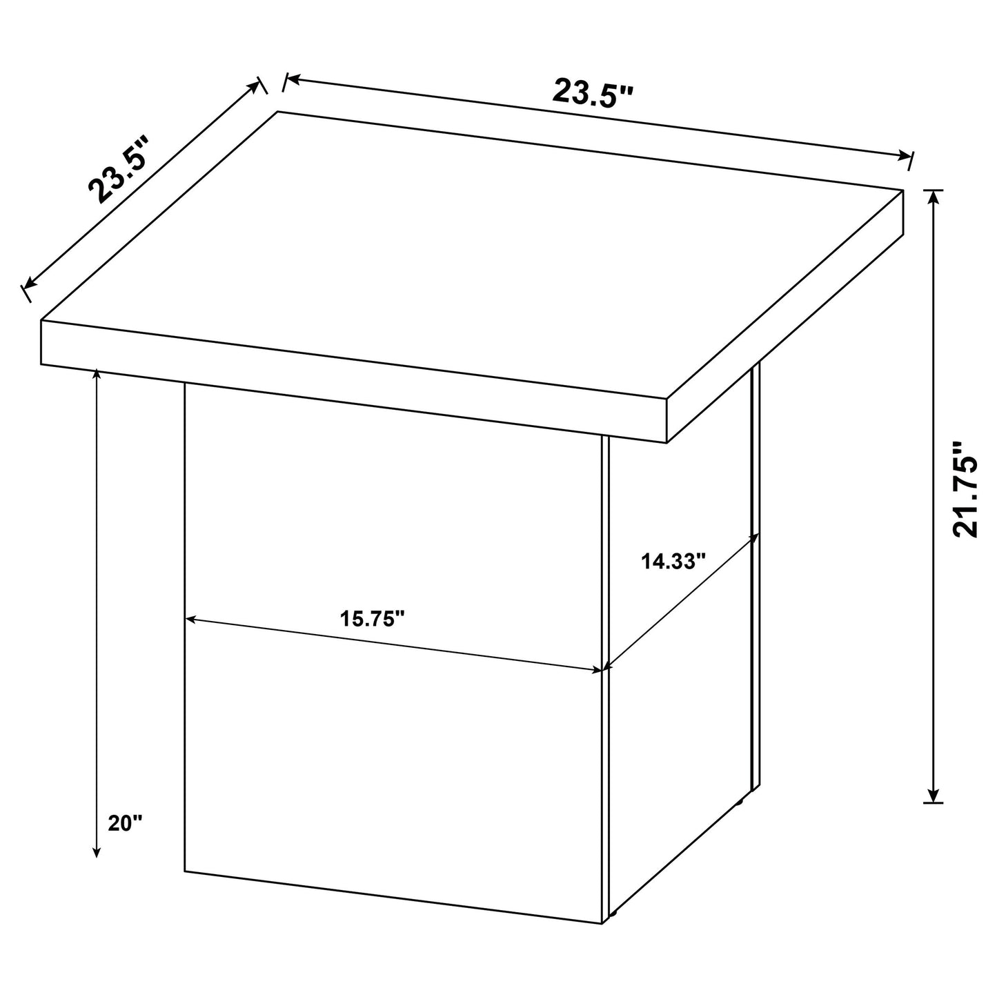 Max 3-piece Rectangular Coffee and End Table Set Black