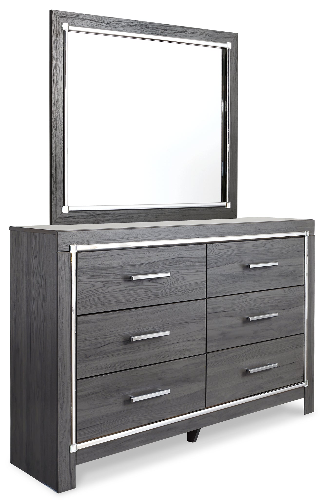 Lodanna King Panel Bed with Mirrored Dresser and Chest