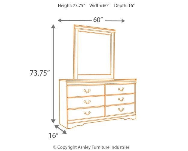 Huey Vineyard Queen Sleigh Headboard with Mirrored Dresser, Chest and Nightstand