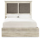 Cambeck King Upholstered Panel Bed with Mirrored Dresser and Chest