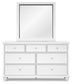 Fortman Full Panel Bed with Mirrored Dresser