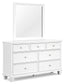 Fortman Twin Panel Bed with Mirrored Dresser and Chest