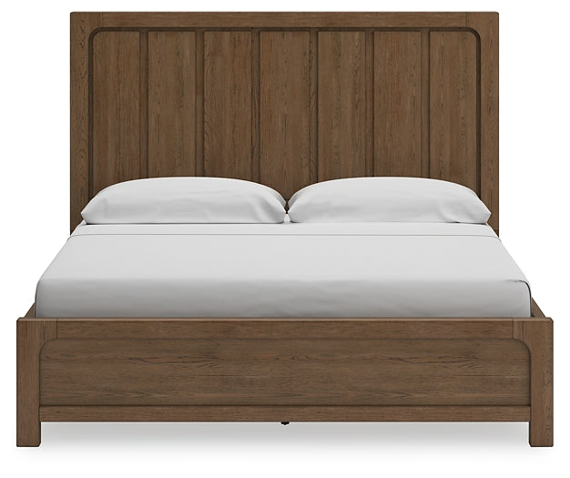 Cabalynn California King Panel Bed with Storage with Mirrored Dresser, Chest and 2 Nightstands