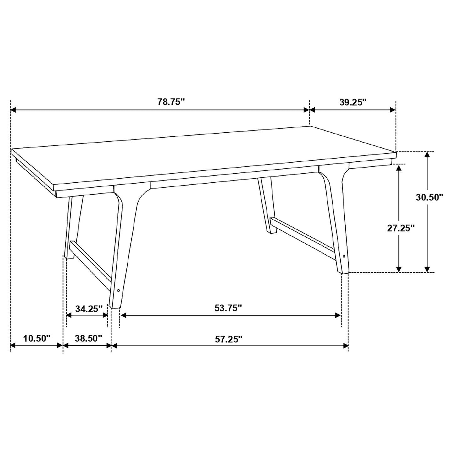 Reynolds Rectangular 79-inch Wood Dining Table Brown Oak