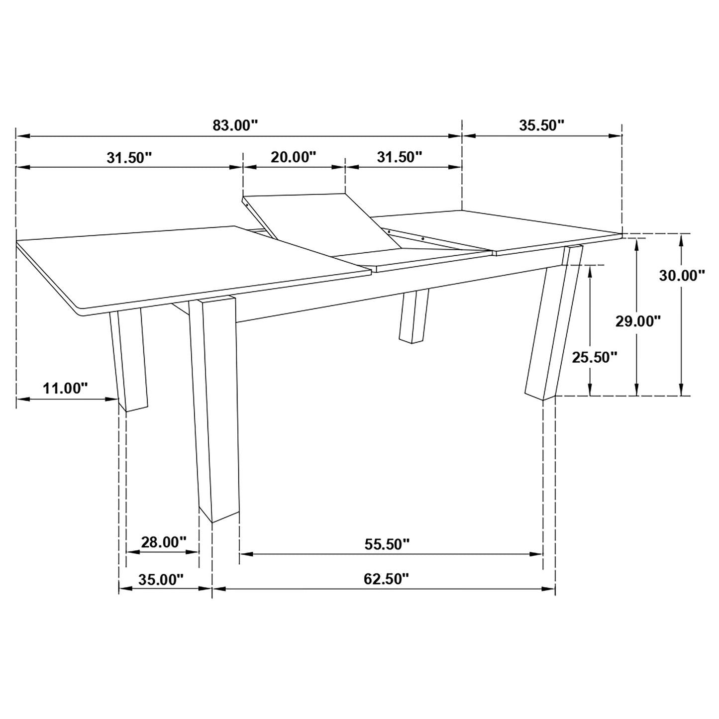 Jakob 7-piece Rectangular Extension Leaf Dining Set Black