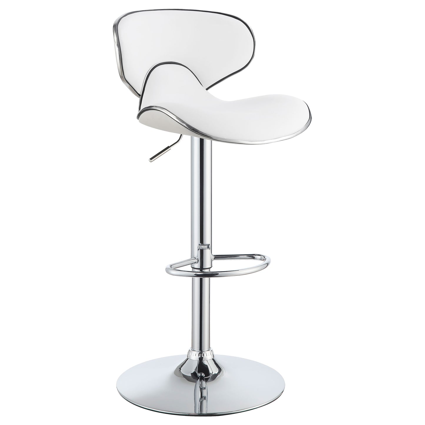 Edenton Upholstered Adjustable Bar Stool White (Set of 2)