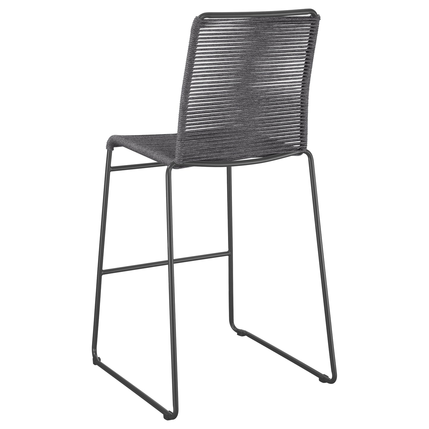 Jerome Woven Rope Metal Bar Chair Charcoal (Set of 2)