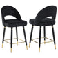 Lindsey Velvet Upholstered Counter Chair Black (Set of 2)