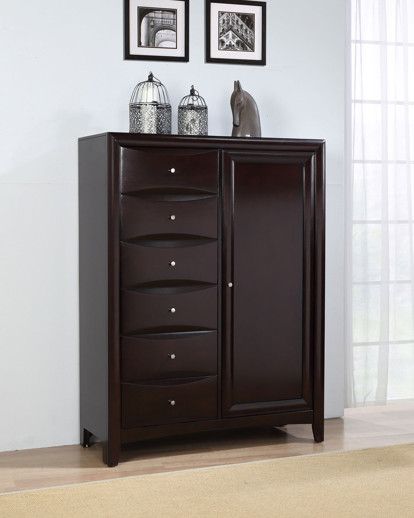 Phoenix 8-drawer Bedroom Chest Cappuccino