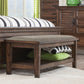 Franco Fabric Upholstered Bench with Shelf Burnished Oak