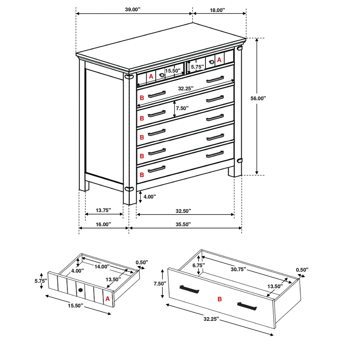 Brenner 7-drawer Bedroom Chest Rustic Honey