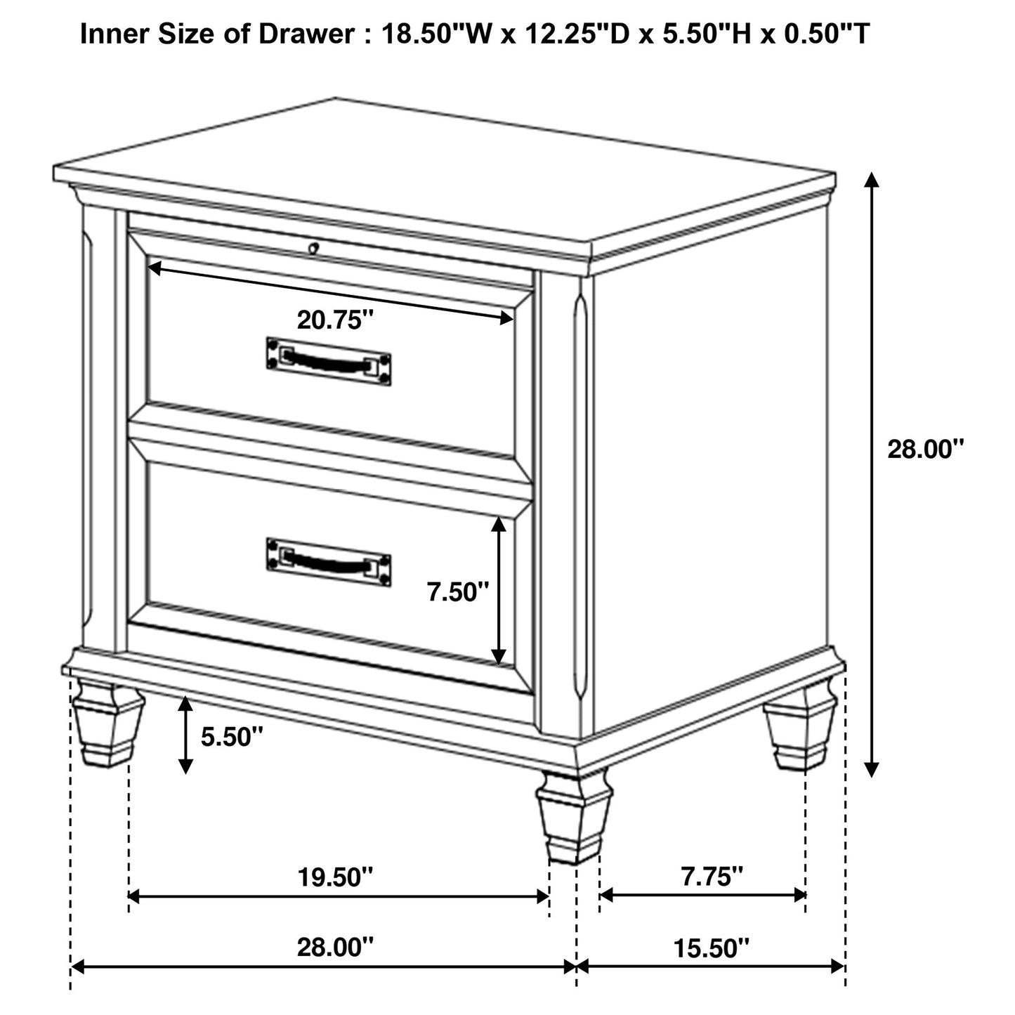 Franco 4-piece Eastern King Bedroom Set Distressed White