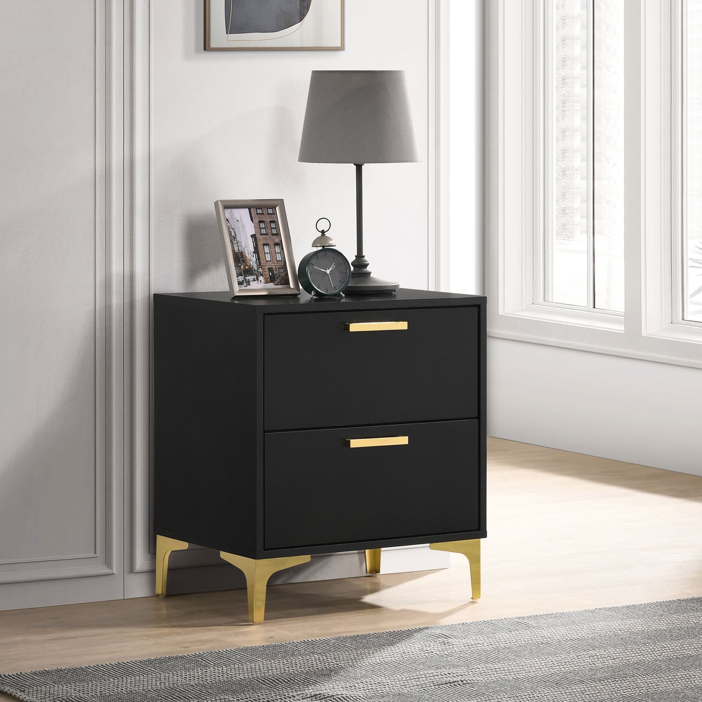 Kendall 2-drawer Nightstand Black