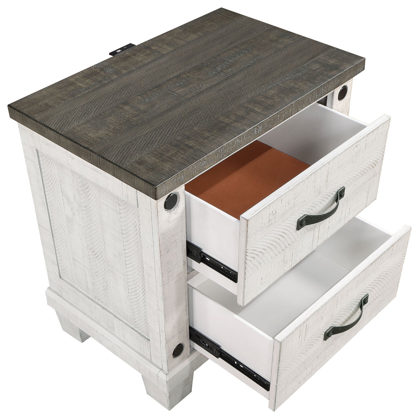 Lilith 2-drawer Nightstand Distressed White