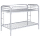 Morgan Metal Twin Over Twin Bunk Bed Silver