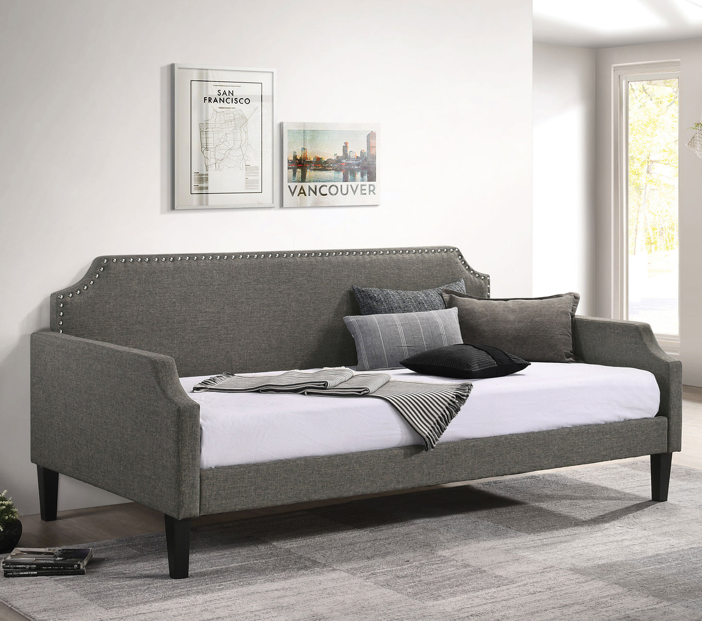 Livia Upholstered Twin Daybed Grey