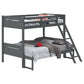 Littleton Wood Twin Over Full Bunk Bed Grey