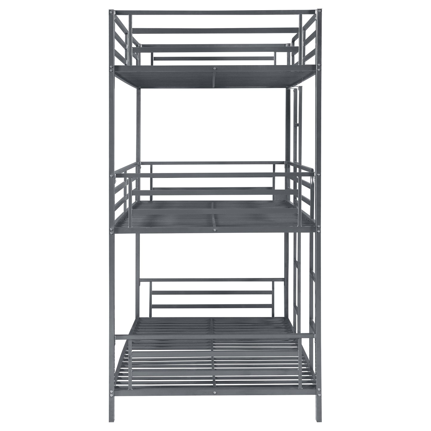 Maynard Metal Twin Triple Bunk Bed Gunmetal