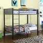 Meyers Metal Twin Over Twin Bunk Bed Black