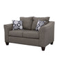 Salizar Upholstered Flared Arm Loveseat Charcoal Grey