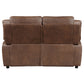 Ellington Upholstered Padded Arm Loveseat Dark Brown