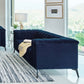 Chalet Upholstered Tuxedo Arm Tufted Loveseat Blue