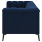 Chalet Upholstered Tuxedo Arm Tufted Loveseat Blue