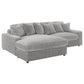 Blaine Upholstered Reversible Chaise Sectional Sofa Fog