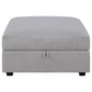 Cambria Square Upholstered Storage Ottoman Grey