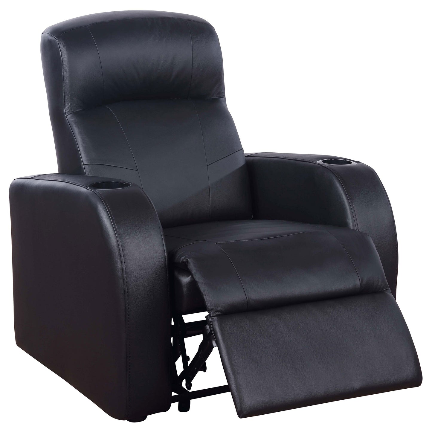 Cyrus Upholstered Track Arm Recliner Black